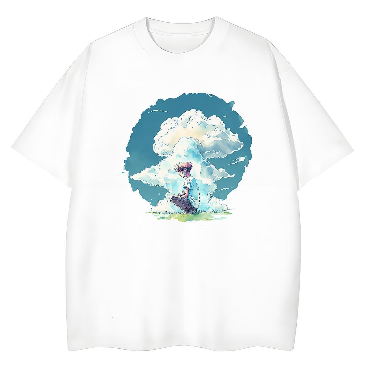 5A Women Tshirts 230g Pure Cotton painting High Street Hip Hop T Shirts Women Breathable Soft DIY Printed Clothings