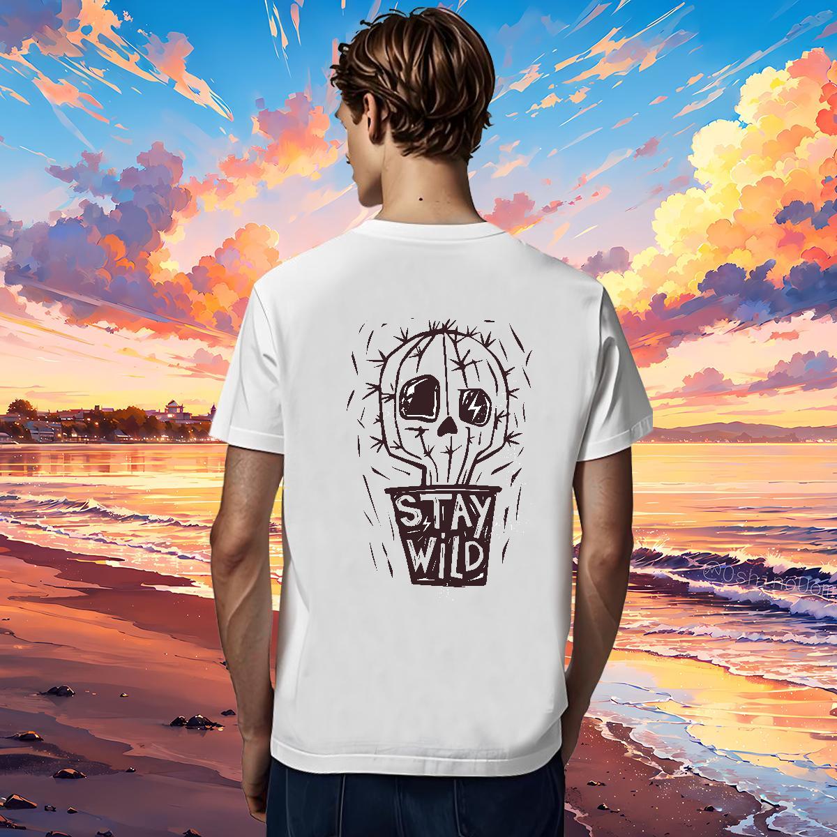 Free Shipping T-Shirts for Men 100% Cotton 230g skull Hip Hop Plus Size Custom O Neck Short Sleeves Men Tees Fashion Design Wear