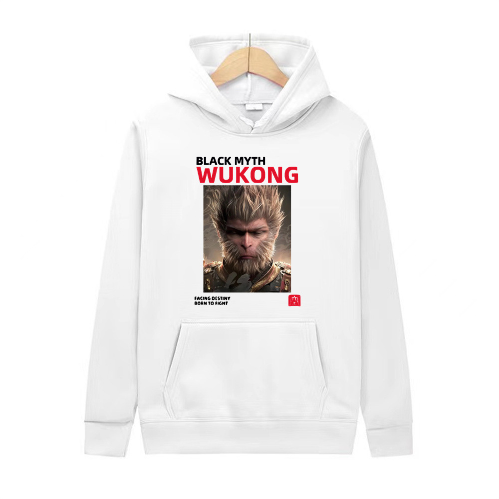 Black Myth Wukong Fashion Trend Printed Top Sports Loose Casual Hoodie Hoodie Long Sleeves