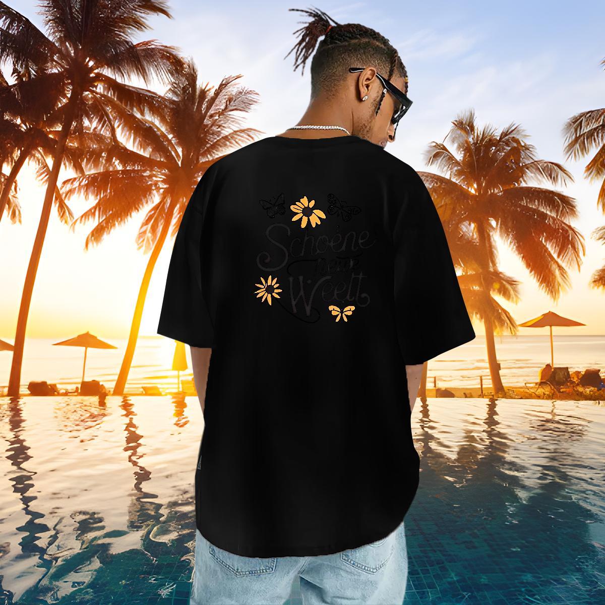 Classic T-Shirts 230g Pure Cotton letter Street Casual Custom Print Plus Size Round Neck Short Sleeve Men Tees Designer Tee Shirt