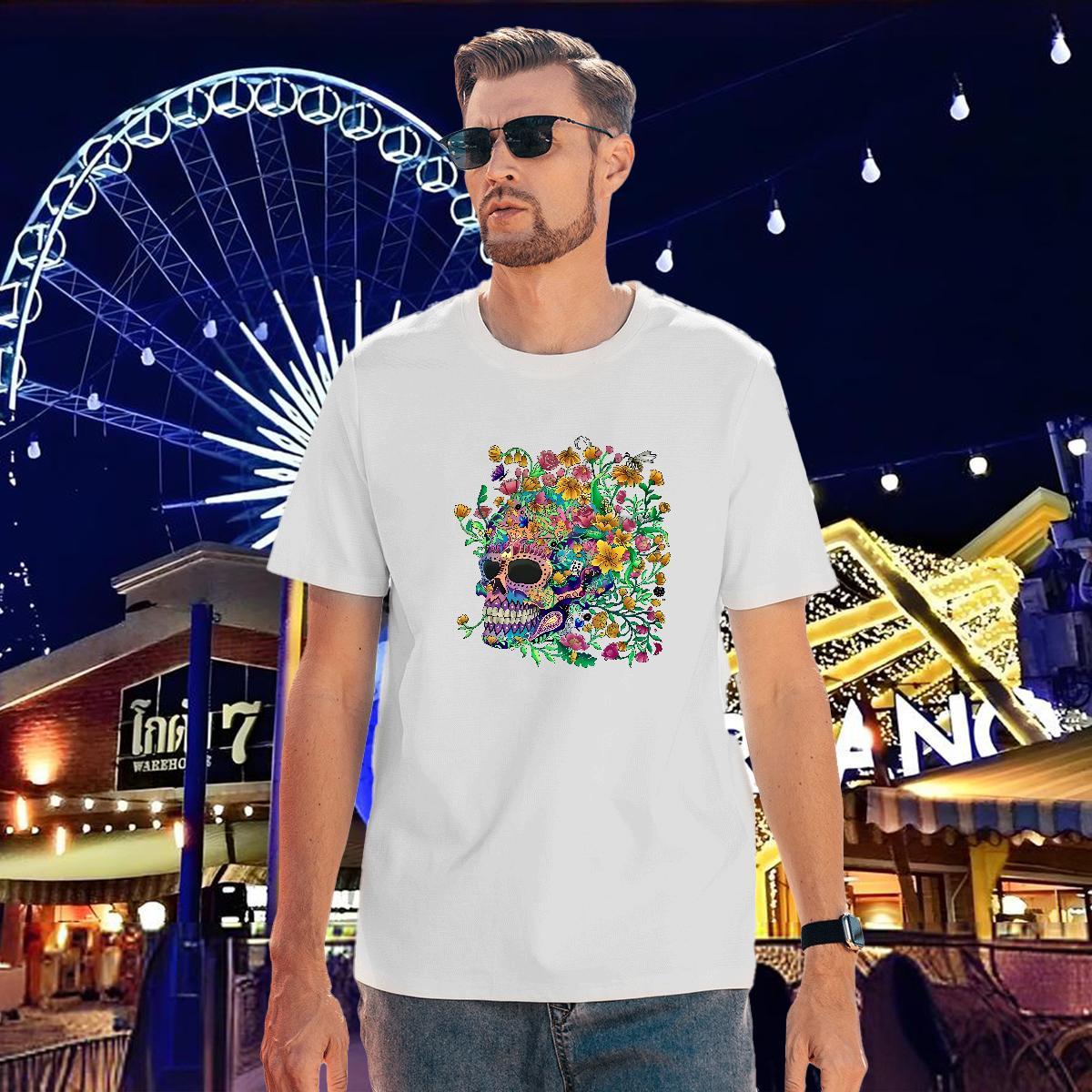 Designer T Shirts Men 230g Pure Cotton colorful Beach Custom Cartoon Short Sleeve Soft Tshirts Customized Wear