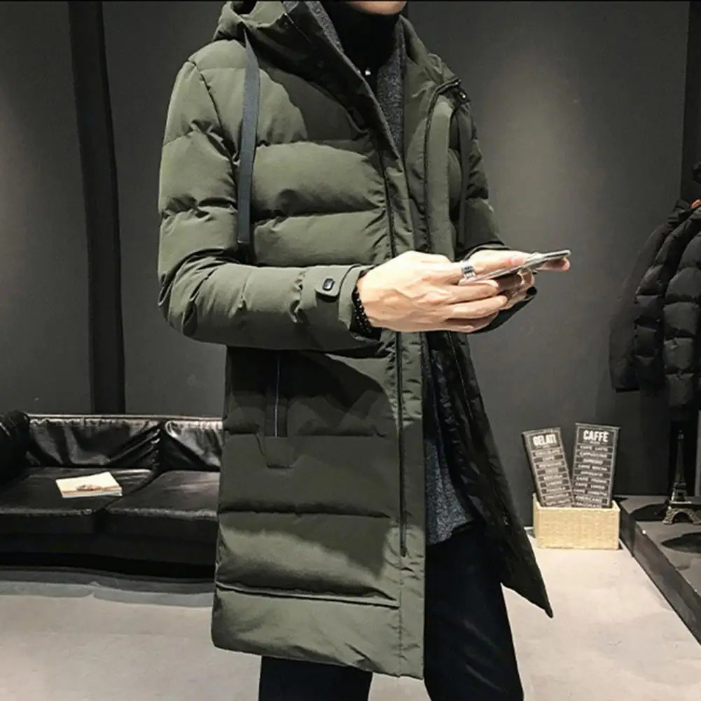 Windproof cotton coat high neck winter warmth mens hooded outdoor windproof 240822