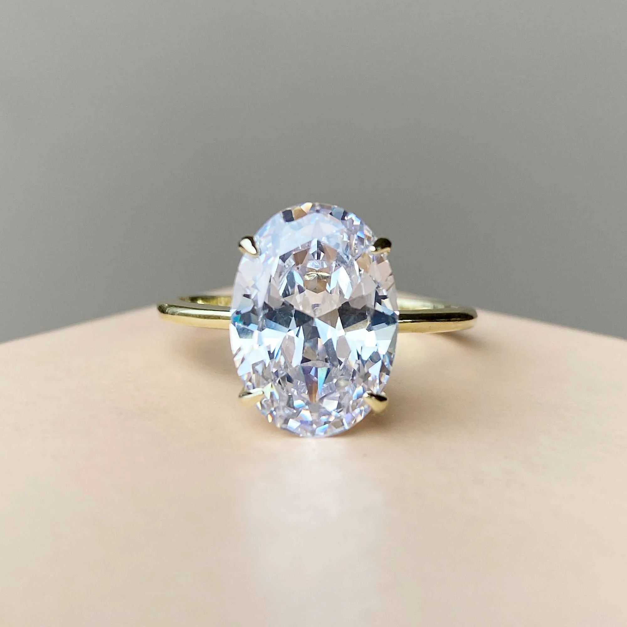Band Rings Sterg Sier Promise Solitaire 3Ct Oval Moissanite Engagement Ring Women Dia Drop Delivery Jewelry Otmu9