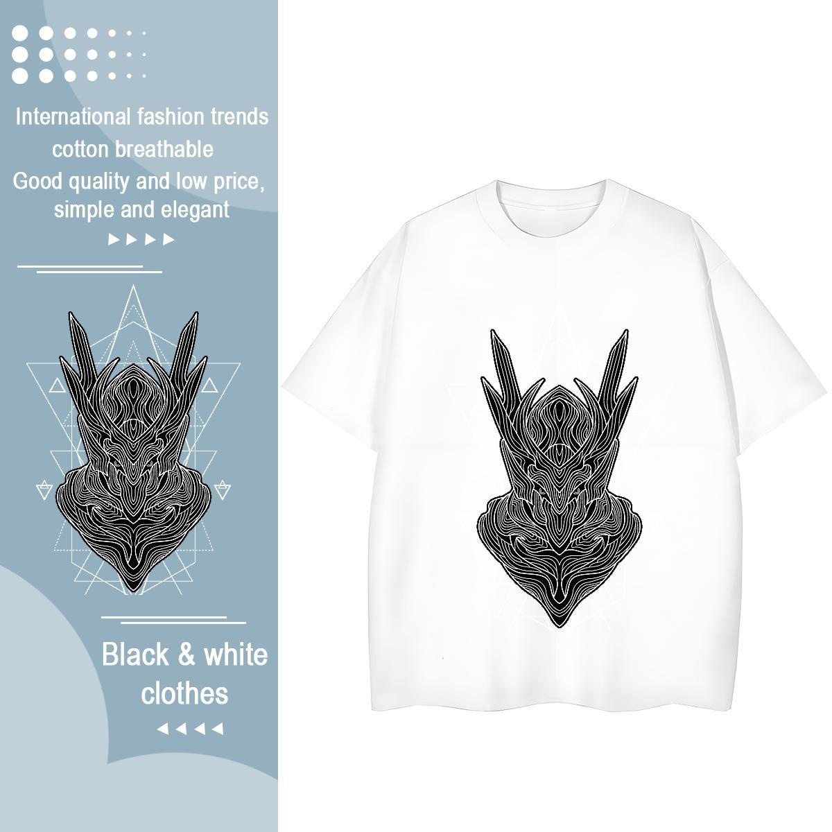 Female Unisex Tshirts 100% Cotton 230g painting Casual Sport T Shirt For Woman Breathable Crew Neck Black White Polos