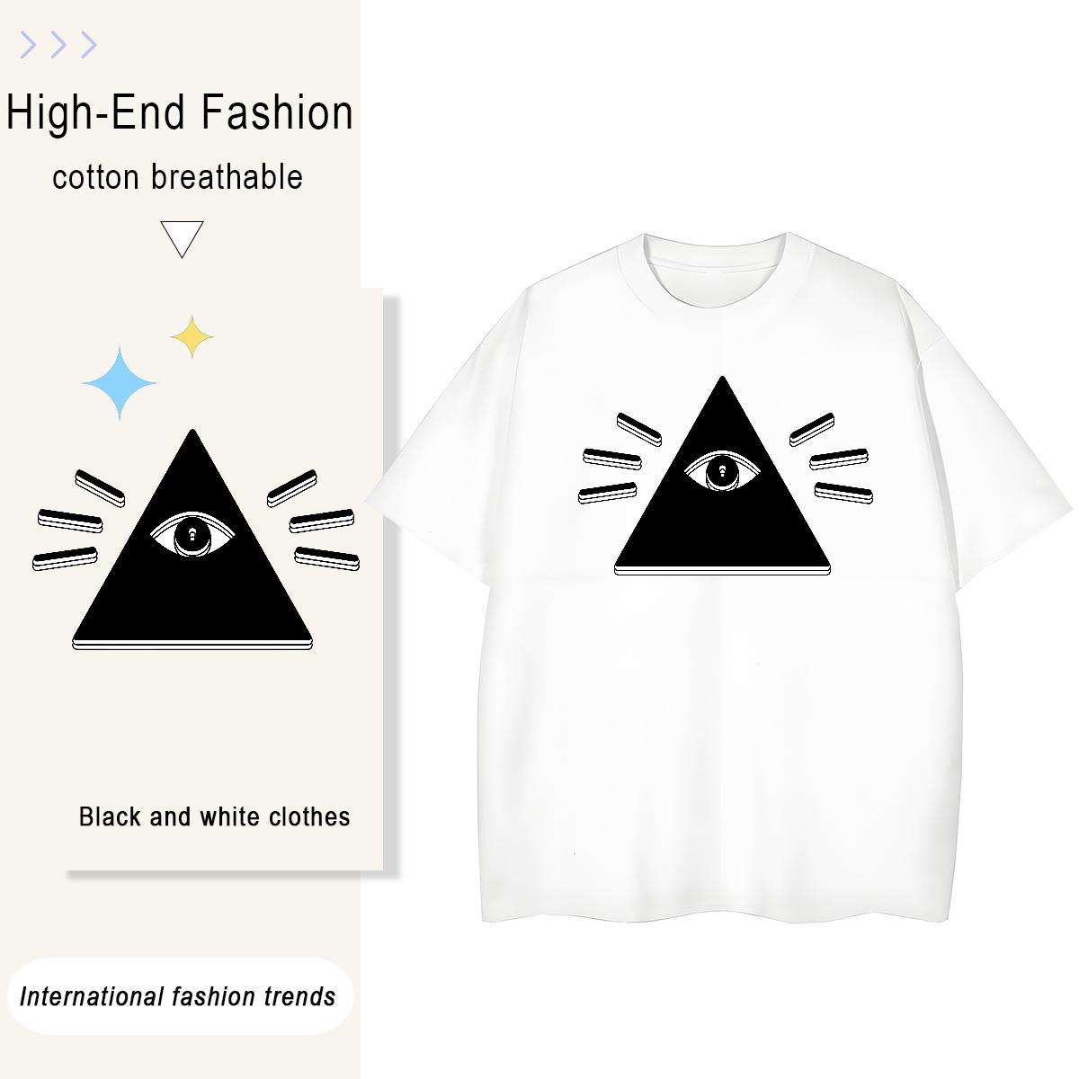 Designer Mens T Shirts 230g Pure Cotton eye of the devil Hip Hop DIY Breathable Soft Tshirts Fashion Casual Tees