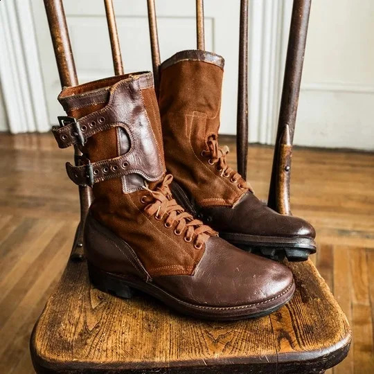 Medieval steampunk role-playing boots mens winter skylark pirate PU leather shoes carnival party fancy knight boots 240823