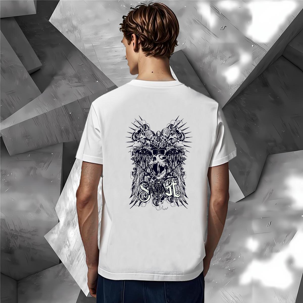 Designer Man T Shirts 100% Cotton 230g skull Street Custom Print Plus Size Breathable Crew Neck Mens Tshirts Classic Top Tees
