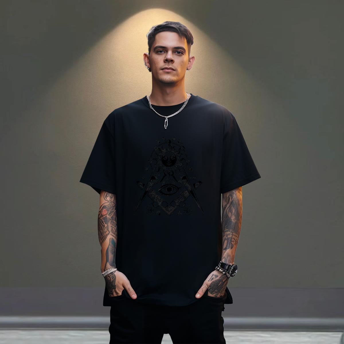 Designer Man T Shirts 230g Cotton eye of the devil Anime Printing Street Custom Cartoon Breathable Short Sleeve Men Tshirts New Designer Clothings