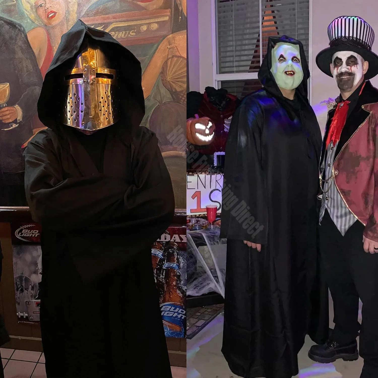 Halloween Party Cloak Cosplay Costume Childrens Death Black Hooded Horror Witch Devil 240823