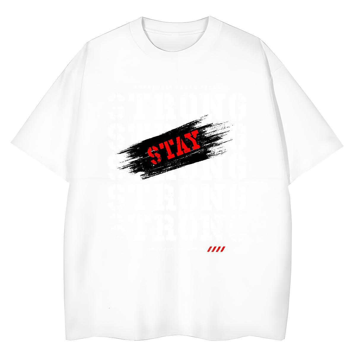 Designer Women Tshirts 230g 100% Cotton stay Street Casual Woman T Shirts O-Neck Short Sleeve White Plus Size Tees Shirts
