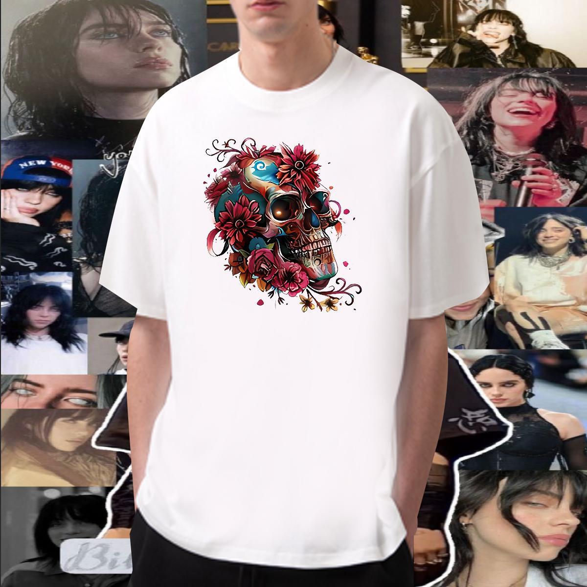 Brand Man T Shirts 230g Pure Cotton flower Street wear Hip Hop Custom Print Plus Size Short Sleeve Soft Men Tops Tees Customized Top Tees