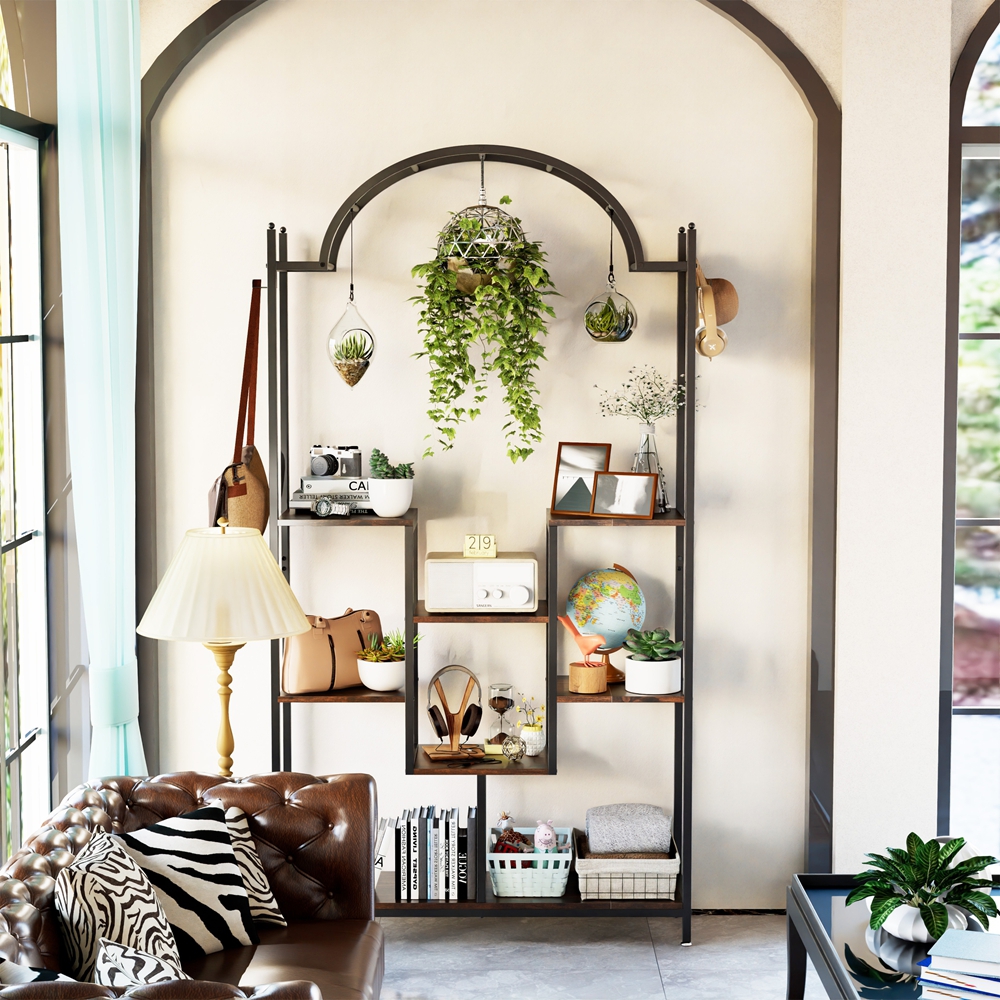 Metal Plant Stand: Tall Arched Plant Shelf Multilayer Ladder Garden Flower Pots Rack Display Holder for Home Patio Lawn Plants