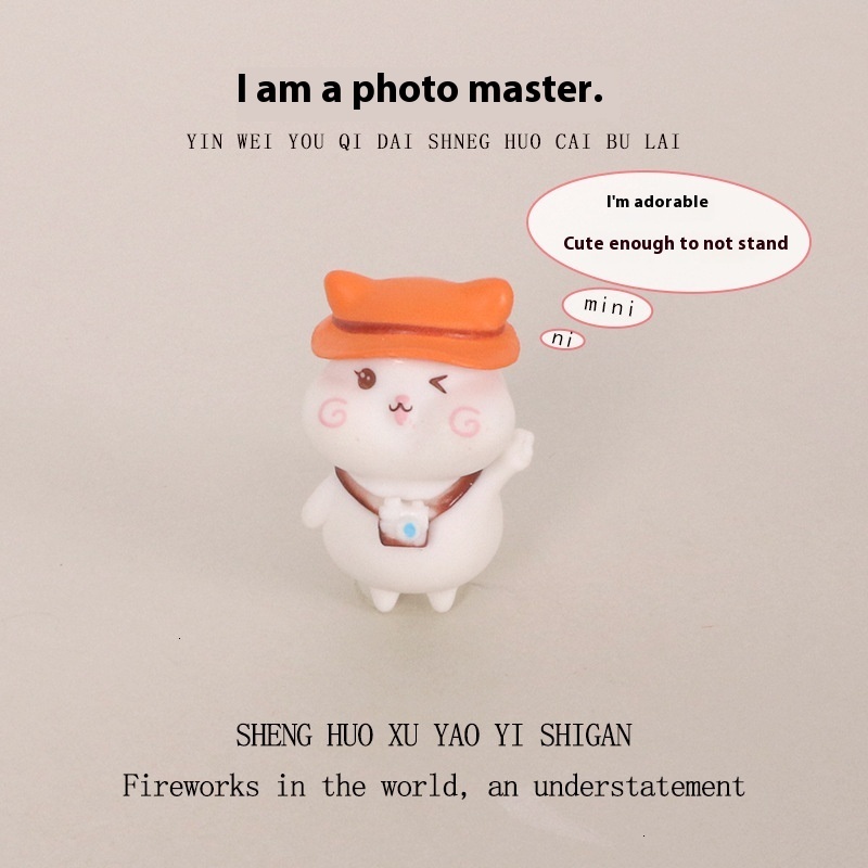 Cute Small Kitten Figurine Artwork - Fun Desk Accessory with Detailed Features