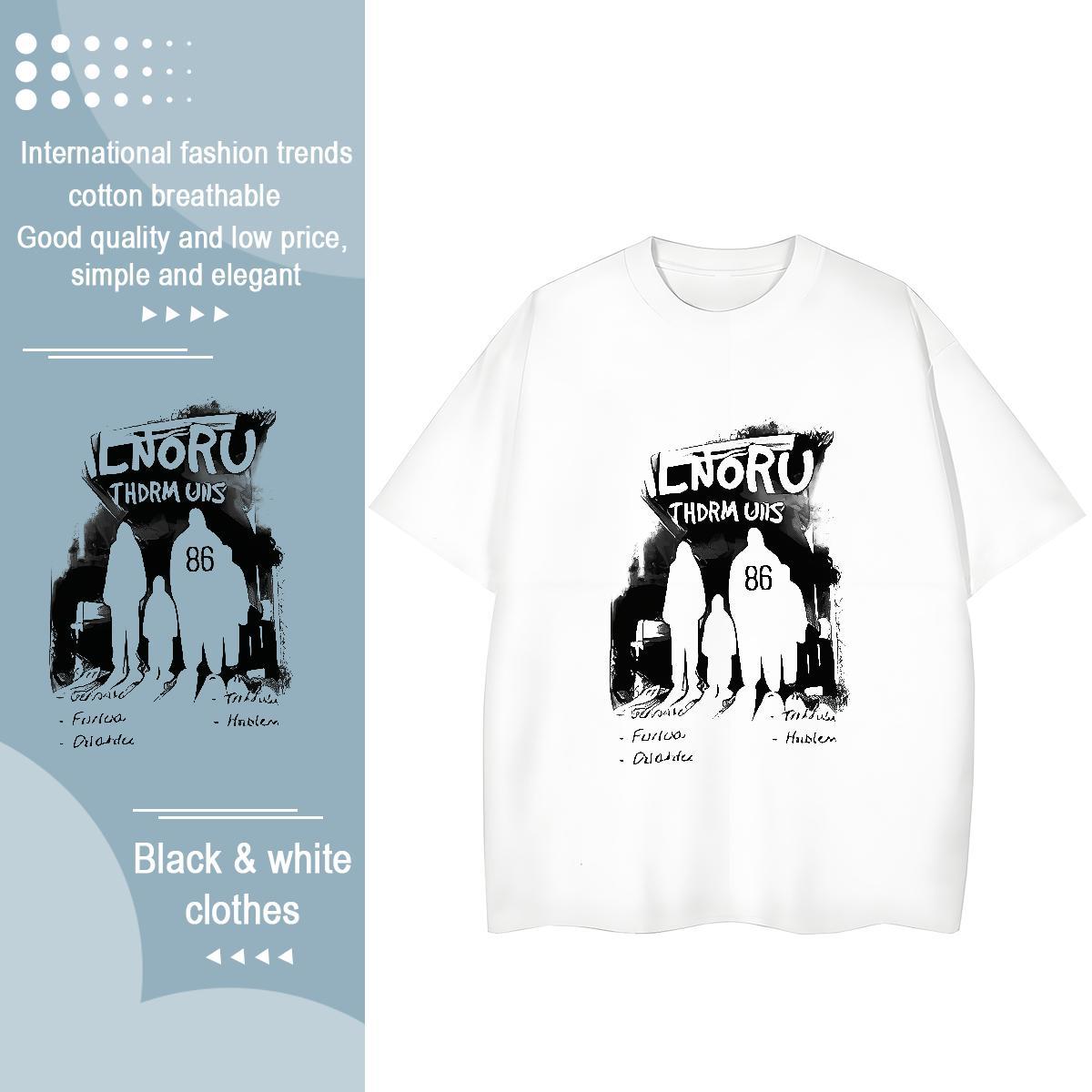 Lady Woman Tshirt 230g 100% Cotton letter Street Casual T-Shirts Breathable Short Sleeve Oversized Tshirts
