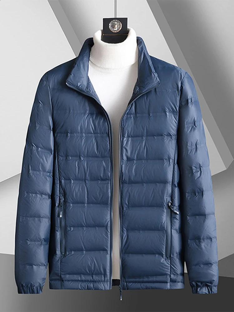Mens Winter Down Jacket 80% White Duck Hanger Collar Casual Wind Label Warm Plus Size 8XL 240822