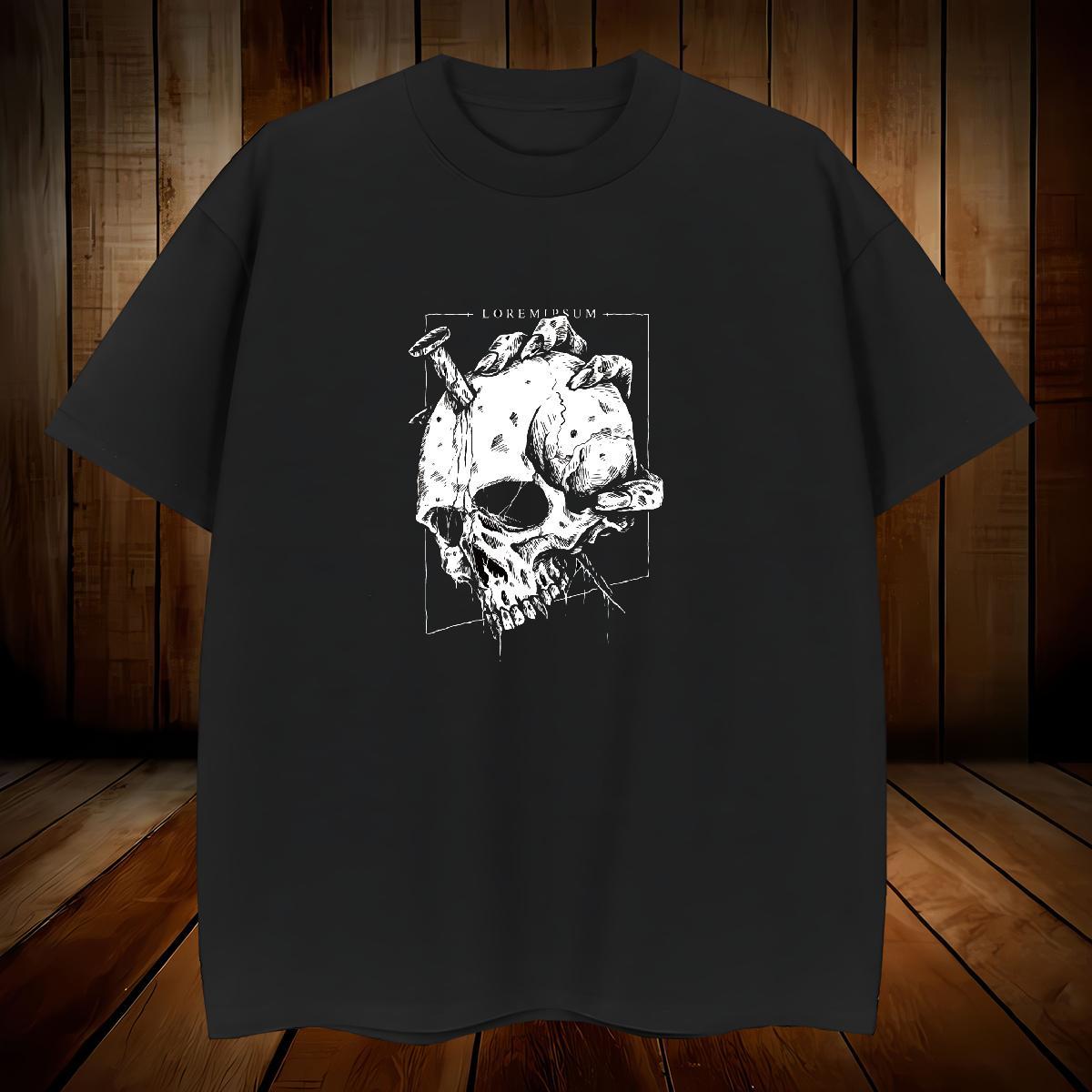 Free Shipping Mens T Shirts 100% Cotton 230g skull Casual Oversized 4XL Breathable Soft Men Clothes T-Shirt Fashion Wear