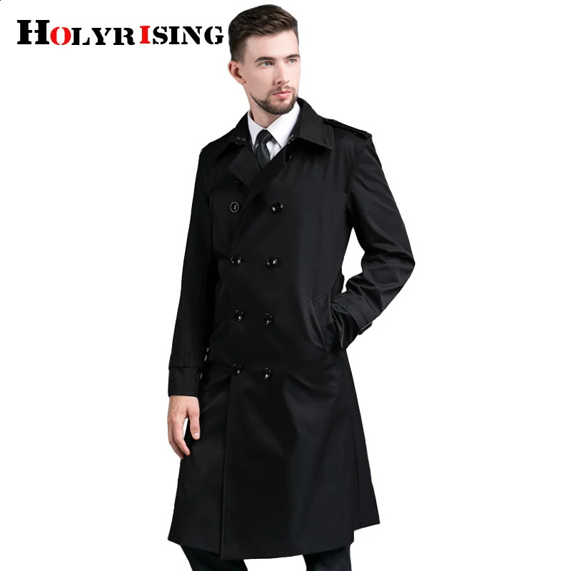 Men Long trench coat Spring and Autumn Double Breasted Europe style men Pea Coat Gentleman Top Jackets 18771-5 240822