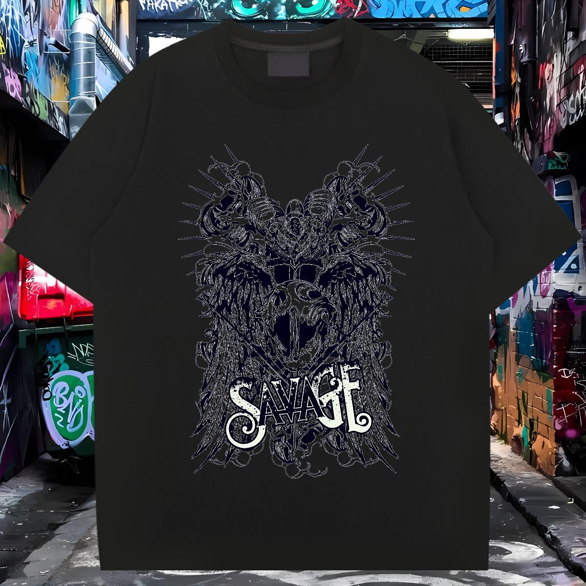 Loose Fit T-Shirts 100% Cotton 230g skull Sports Casual DIY Printed Breathable Short Sleeve Men Tshirts Fashion Designer Wear