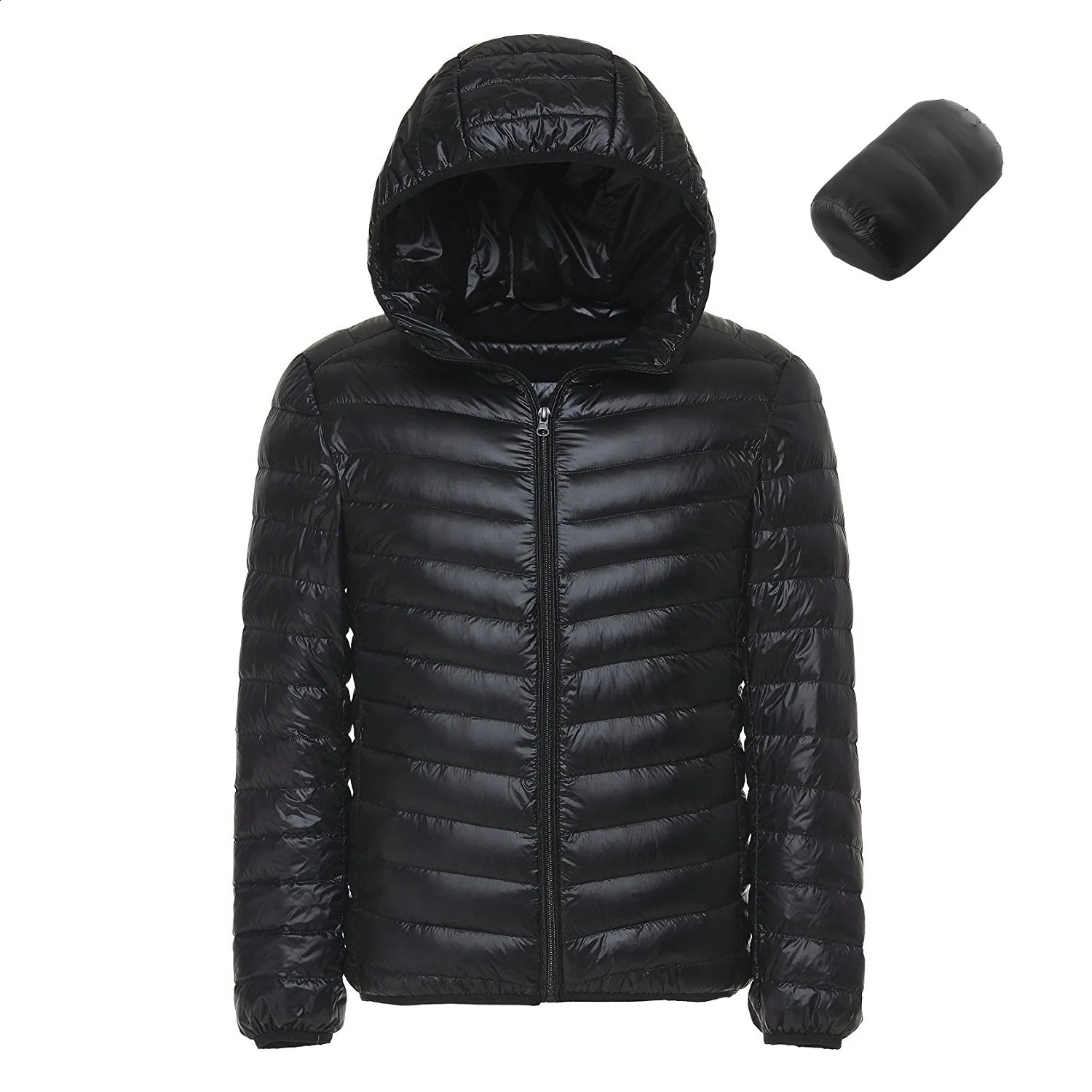 Spring and summer fashion boutique white duck down solid color lightweight mens casual hoodie jacket 240822