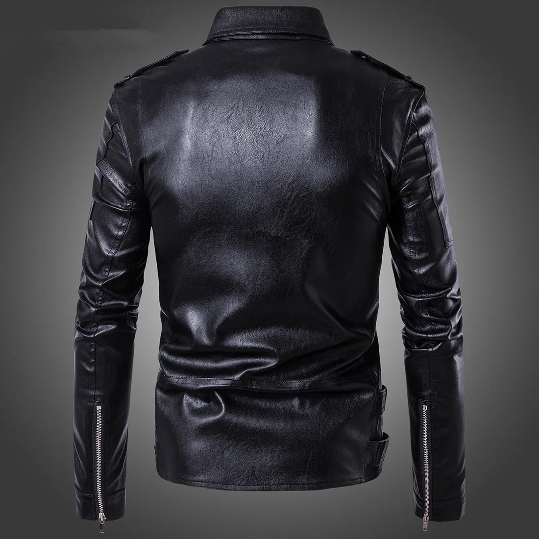 Moto Biker Leather Suede Outerwear Men Leather Jacket Slim Fit Motorcycle Jacket Zipper Casual Coat Spring Autumn Winter 240822