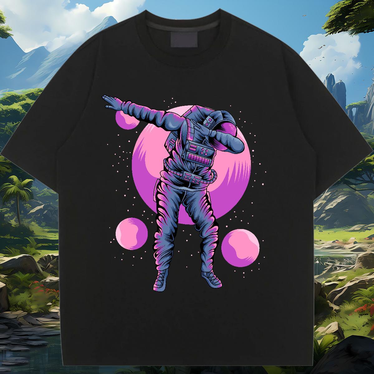 Free Shipping Woman Tshirt 230g Cotton cosmonaut Beach T-Shirts Comfortable Custom Print Oversized Tops Shirt