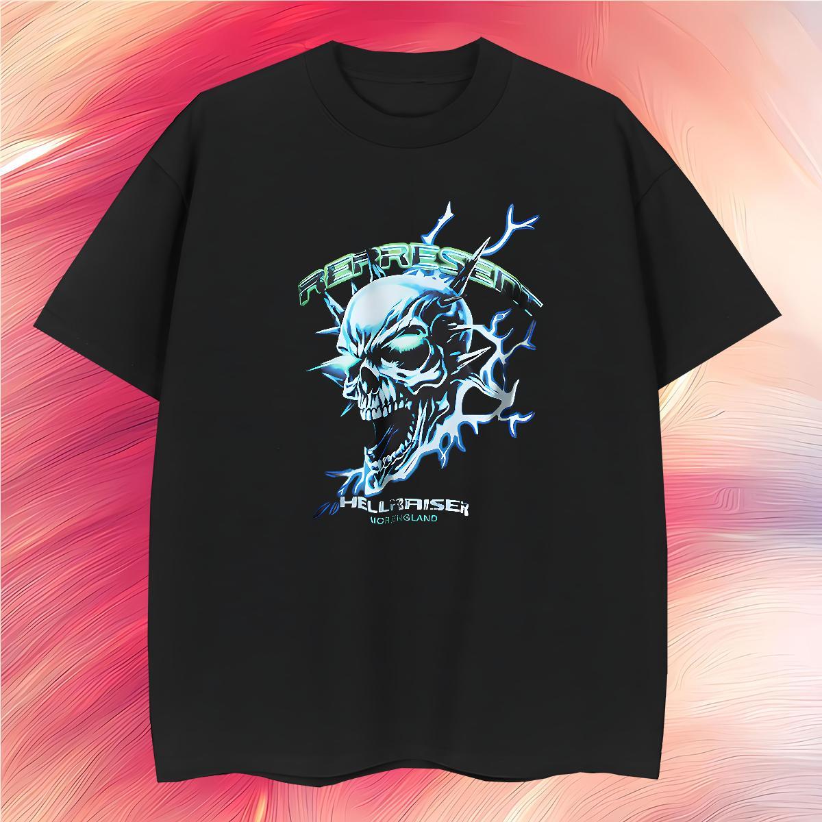 Popular T Shirts Men 230g 100% Cotton skull Casual Beach Asian Size Breathable Short Sleeve Couples T Shirts Factory Direct Polos