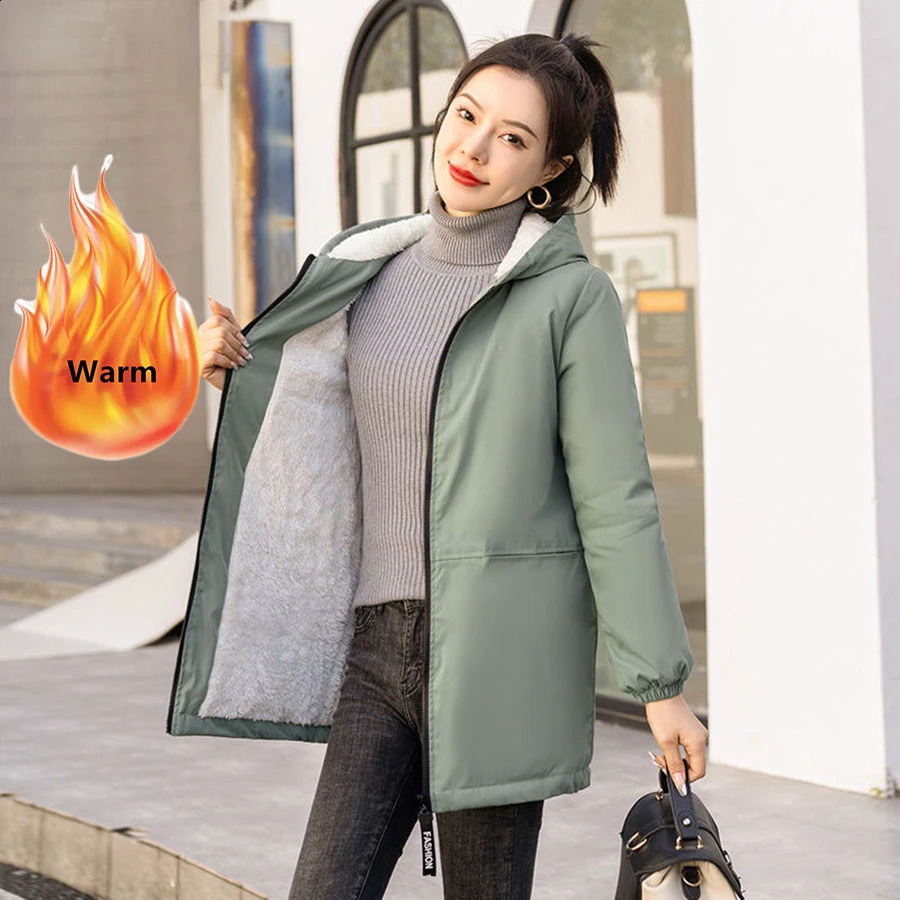 M4XL oversized winter jacket cotton padded thick wool coat womens park warm snow windproof loose 240823