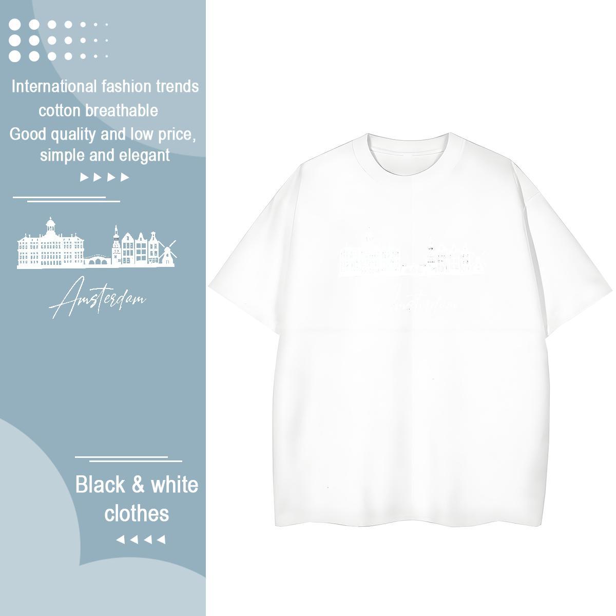 Popular Tshirt for Man Woman 100% Cotton 230g letter Sports Casual T Shirts Women O Neck Short Sleeves Custom Printed Clothes Shirt