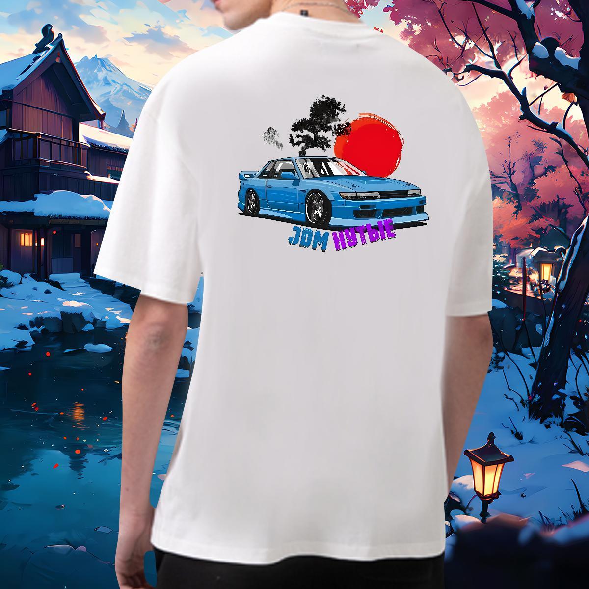 Wholesale Man T Shirts 230g Pure Cotton car Casual Beach Floral Print Breathable Soft Couples T Shirts Fashion Tshirts