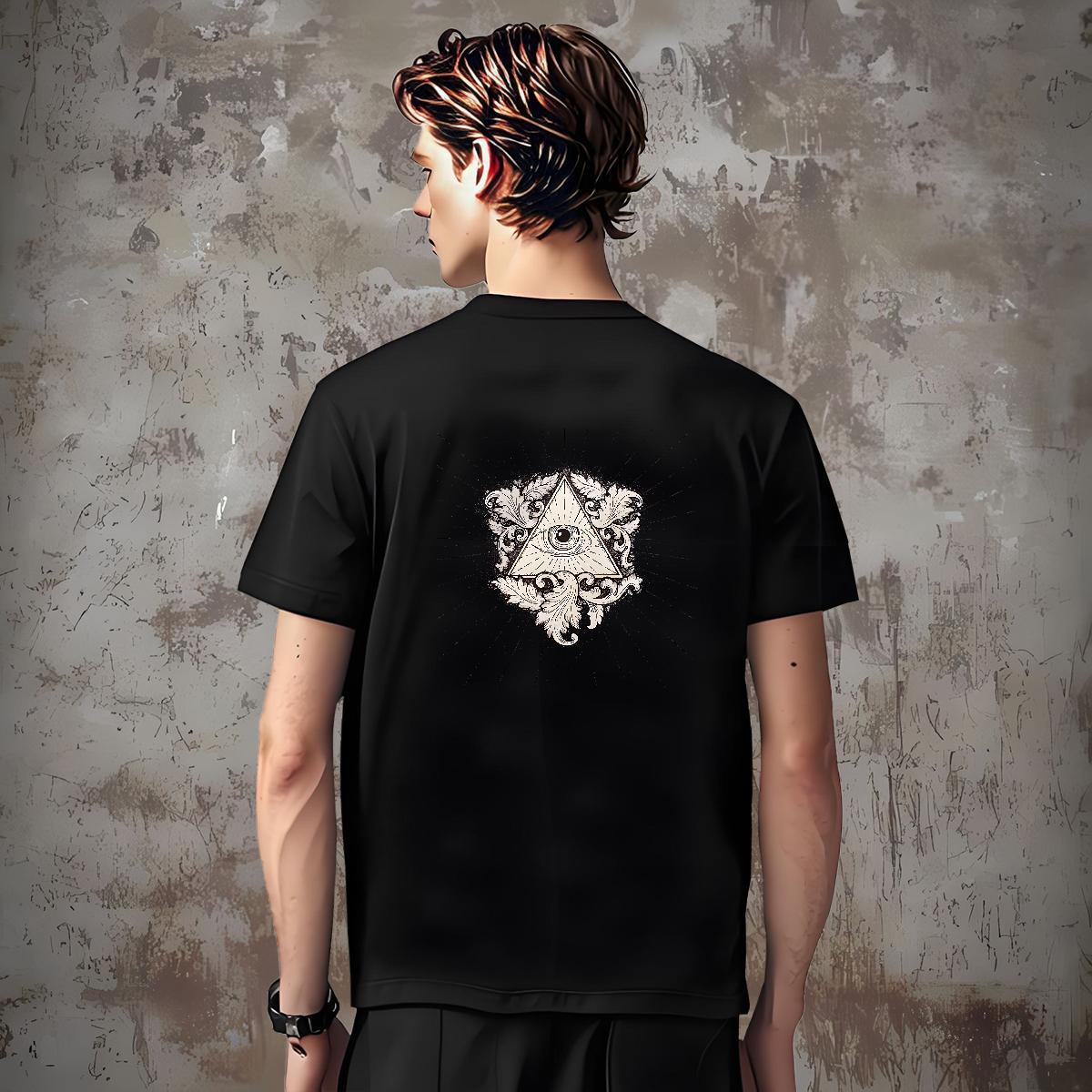 Unisex T Shirt For Man 230g Cotton eye of the devil Casual Beach Customized Print Crew Neck Mens Tshirts DIY Customized Tees Shirts
