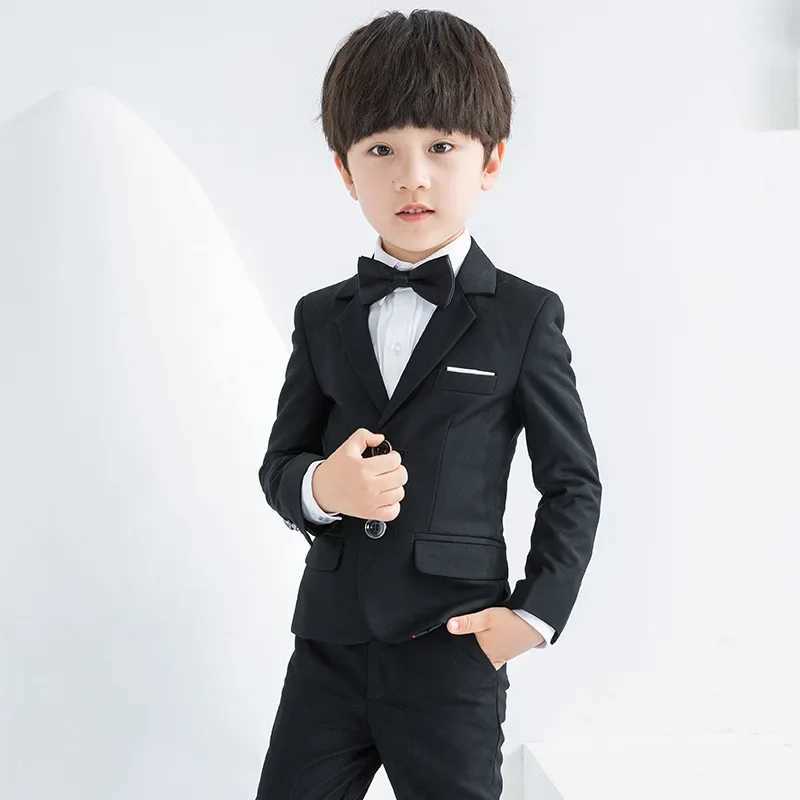 2-piece childrens formal photography set flower boy jacket evening gown teenage wedding costume childrens coat pants immersion costume W240823