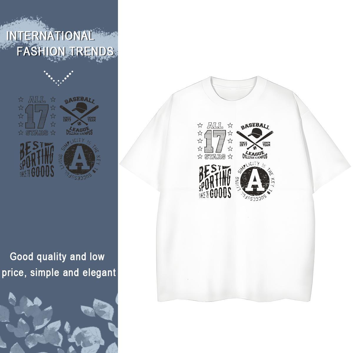 Female Lady T shirt 230g Pure Cotton letter Casual Sport Woman T Shirts Breathable Soft Anime Print Tee Shirt