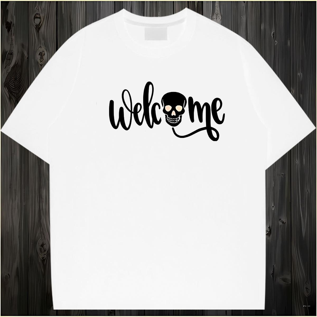 Designer T-Shirts 230g 100% Cotton skull Street Wear Black White Short Sleeve Soft Men Tees DIY Customized Tops Tees