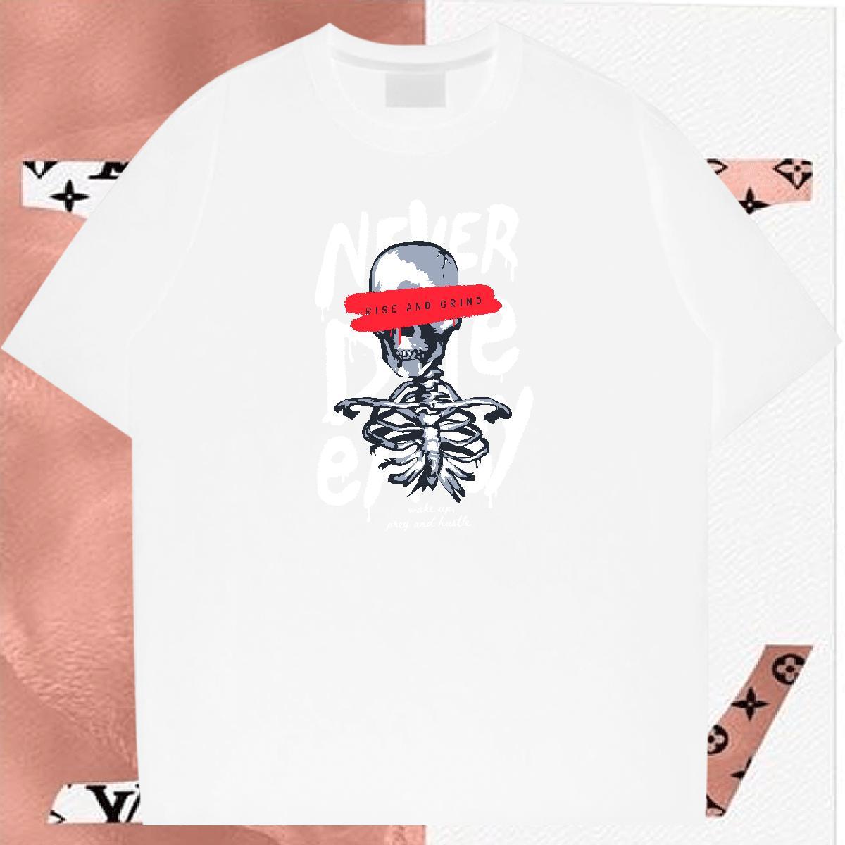 Designer T shirt 230g Cotton skull Outdoor Custom Anime Round Neck Short Sleeve Men Tops Tees Fashion Top Tees