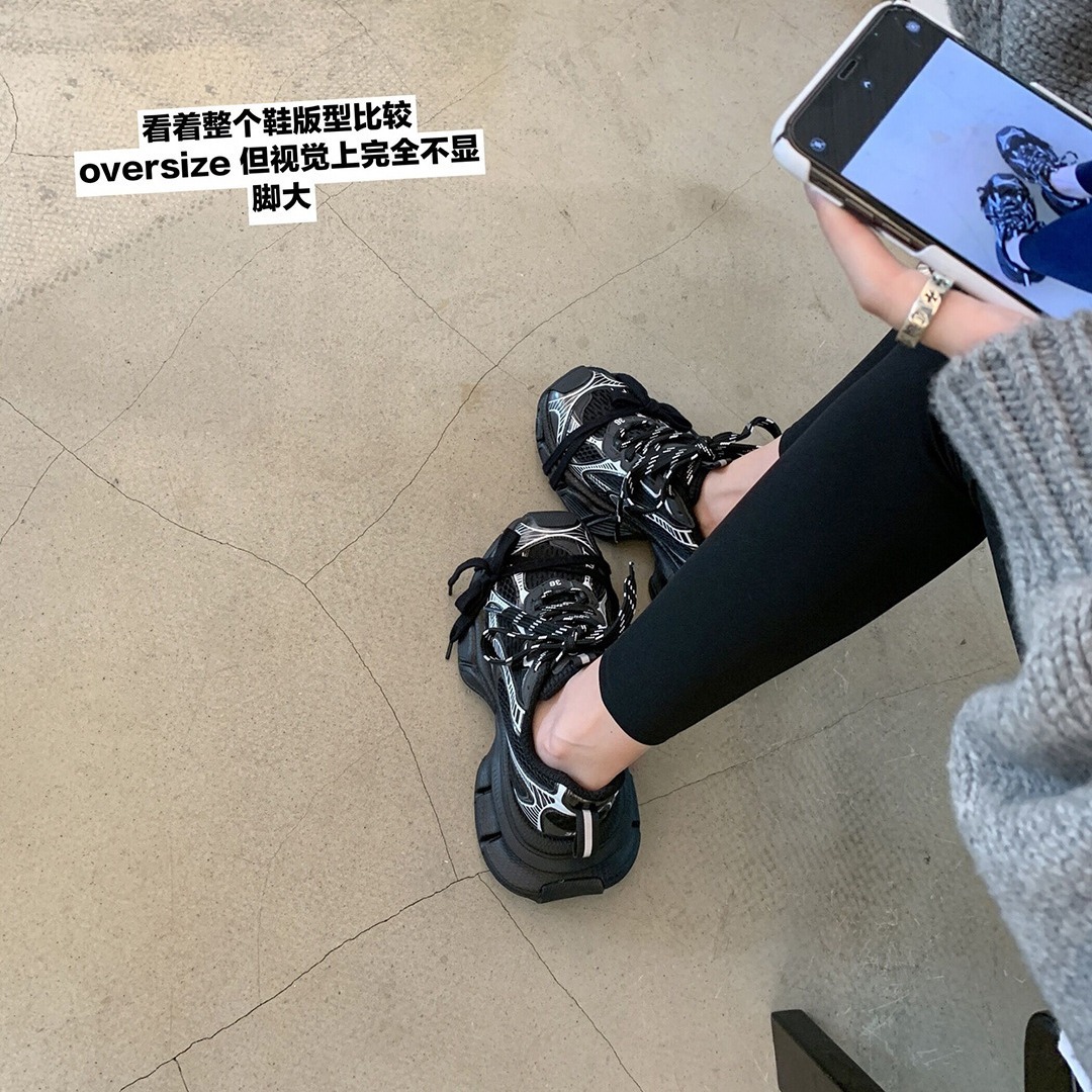 Ddmysports Premium Leather Version Su Yinyin S Same Lace Up Design Enhances The Sense Of Height Thick Soled Dad Shoes Women Casual Sports OUTDOOR