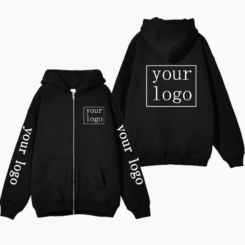 Custom Zip Up Hoodies Men Women Personalized Printed Sweatshirt n Your Own /Pattern Y2K Streetwear Zipper Jacket Coats 240823