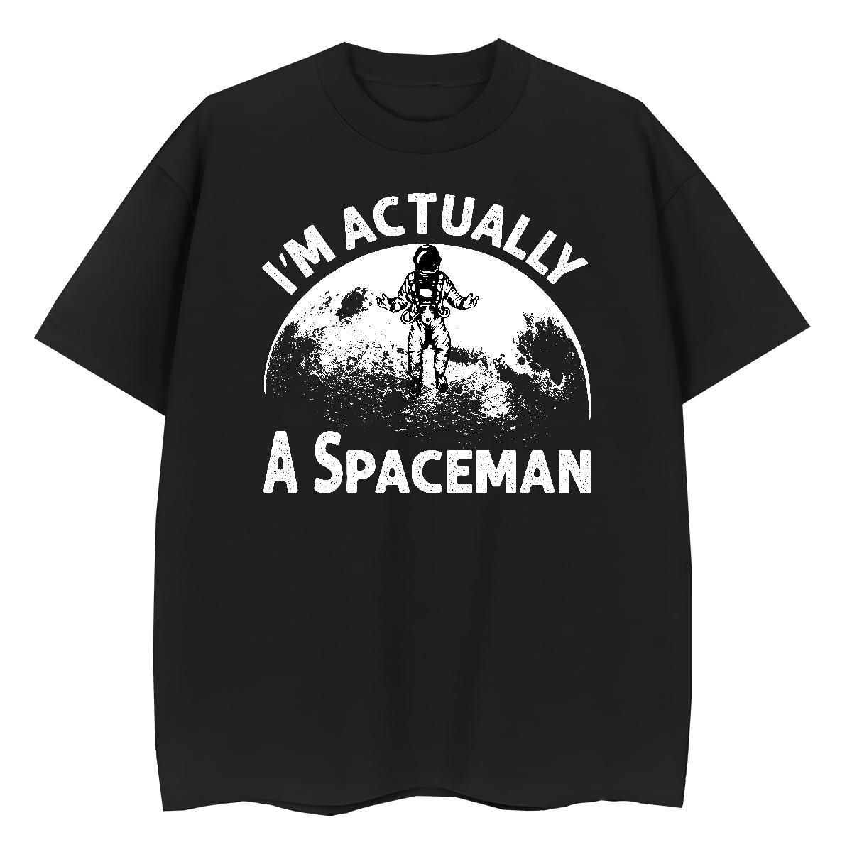 Comfortable Unisex Tshirts 100% Cotton 230g cosmonaut Daily Outfit Women T Shirts Breathable Short Sleeve DIY Printed Tops