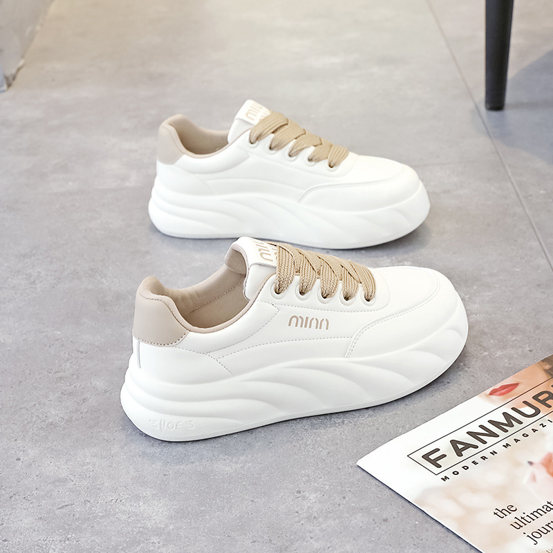 Ddmysports Igh End White For Women Spring New Versatile Height Increasing Bread Board Shoes Casual Sports A OUTDOOR