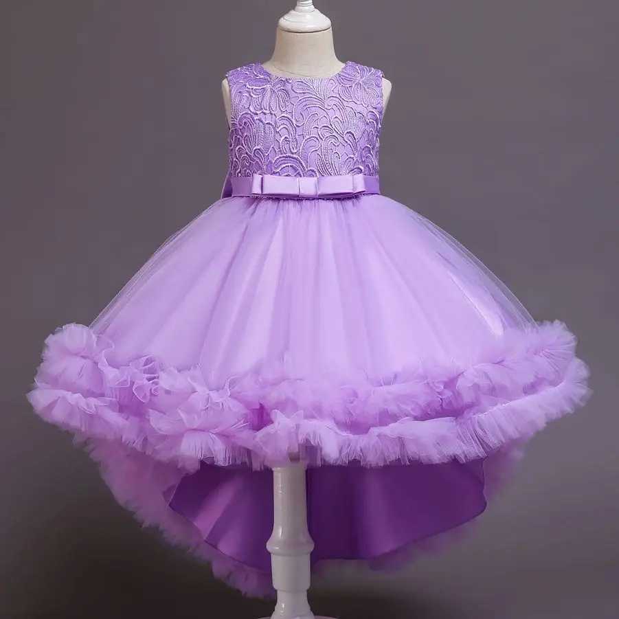 Flower girl princess sequins baby wedding Christmas party tracking dress elegant dress for teenagers and children 3-14 years W240823