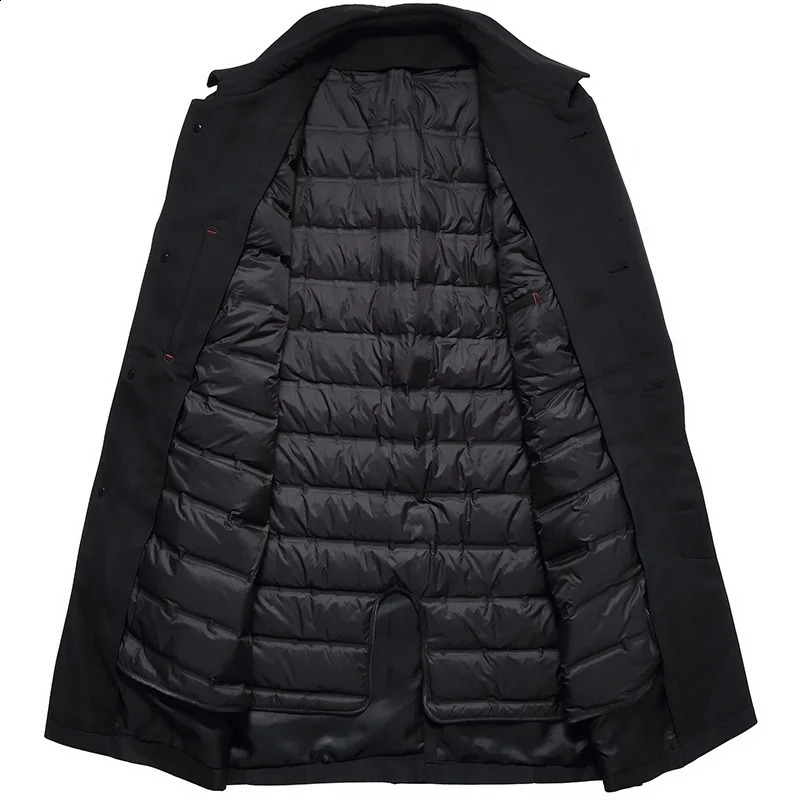 winter arrival trench coat menmens 90% white duck down jackets Liner Detachable thick menplus-size M-3XL 240822