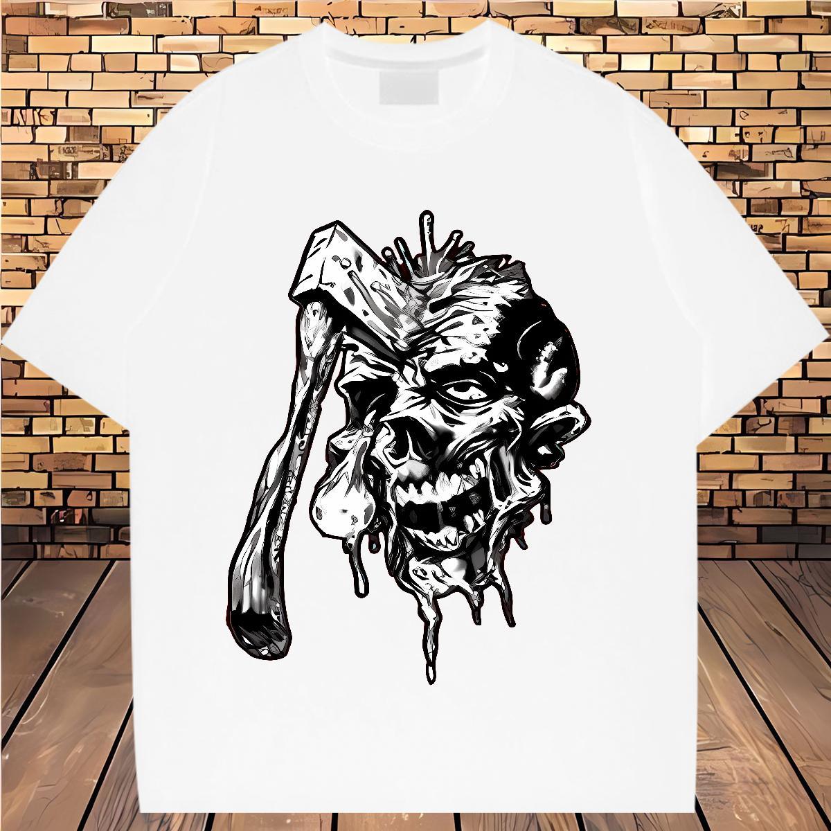 Brand Lady T shirt 230g Cotton axe High Street Hip Hop Woman T Shirts Breathable Crew Neck Oversized L-4XL Clothes