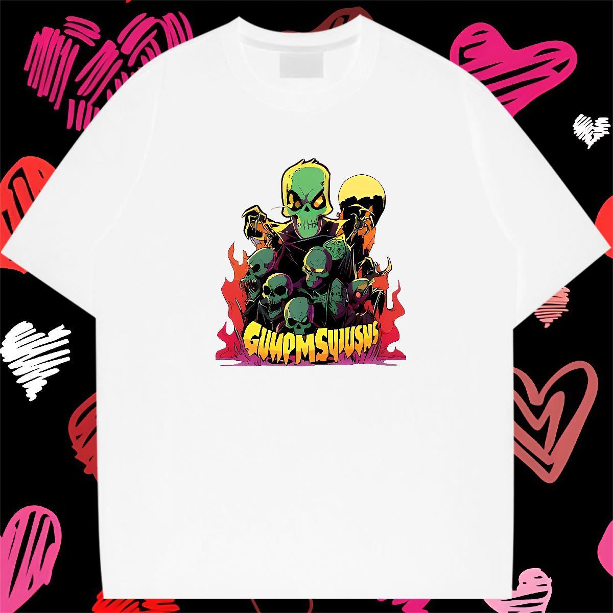 Cool Man T Shirts 230g Pure Cotton skull Beach Custom Big Size Breathable Men Tshirts Classic Casual Tops Shirt
