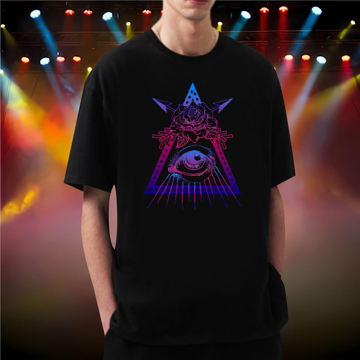 TOP Quality Mens T Shirts 100% Cotton 230g eye of the devil High Street Hip Hop Custom Big Size Breathable Short Sleeve Tshirt for Man Woman Casual Ne
