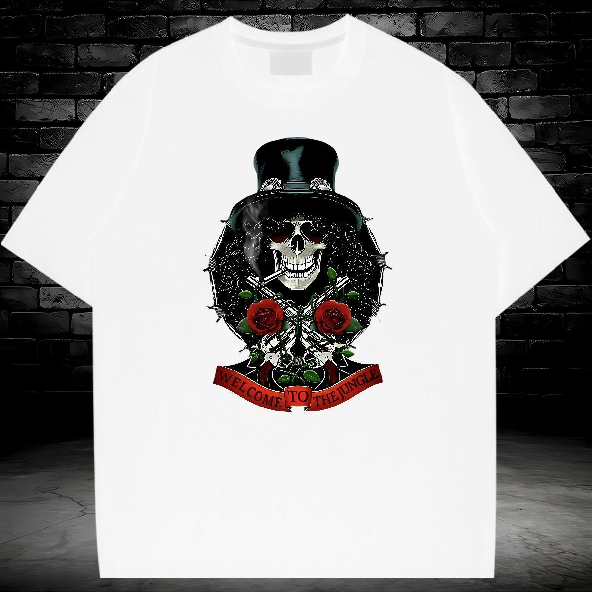 Cool T shirt 230g 100% Cotton skull Spring Summer Oversized 4XL Crew Neck Mens Tshirts Factory Direct Clothings