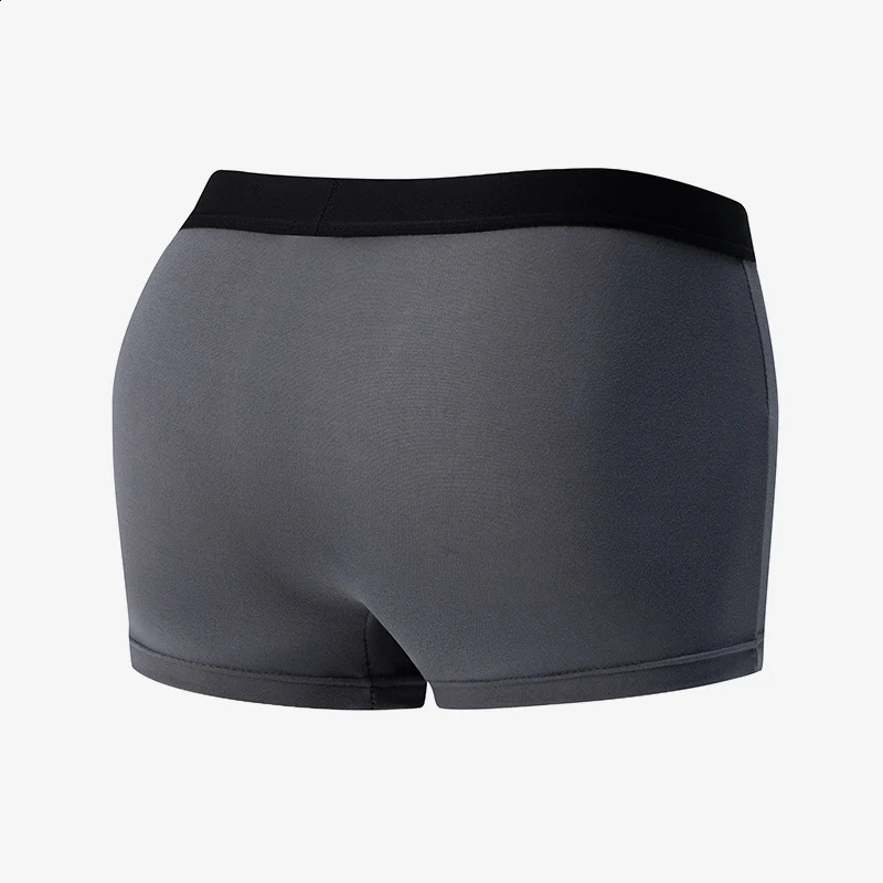 4 packs of European and American size mens solid color sexy boxer underwear antibacterial breathable plus shorts 240822