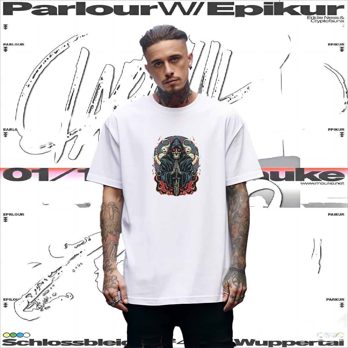 Cool Men T Shirts 100% Cotton 230g skull Daily Outfit Custom Printed Breathable Crew Neck Tshirts Designer Fashion Tee Shirt