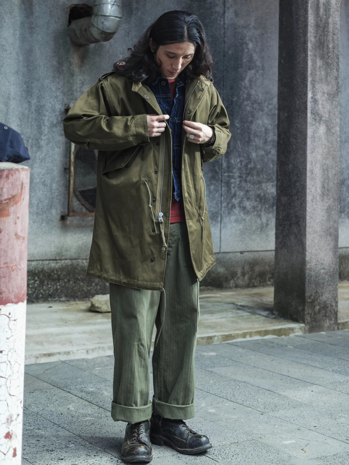 Bronson M-1951 Fishtail Parka Shell Sateen Cotton Army Type M-51 Coat Jacket 240822