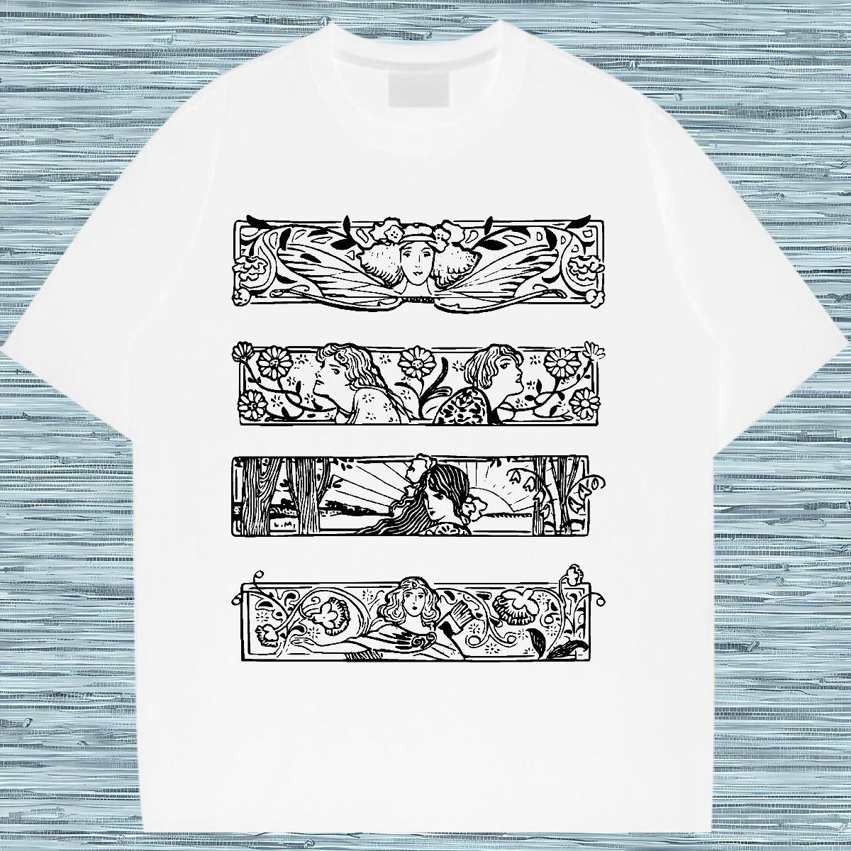 Lady Couples T Shirts 230g Pure Cotton icon Sports Street Wear Womens T Shirts Breathable Soft Anime Clothes Shirt
