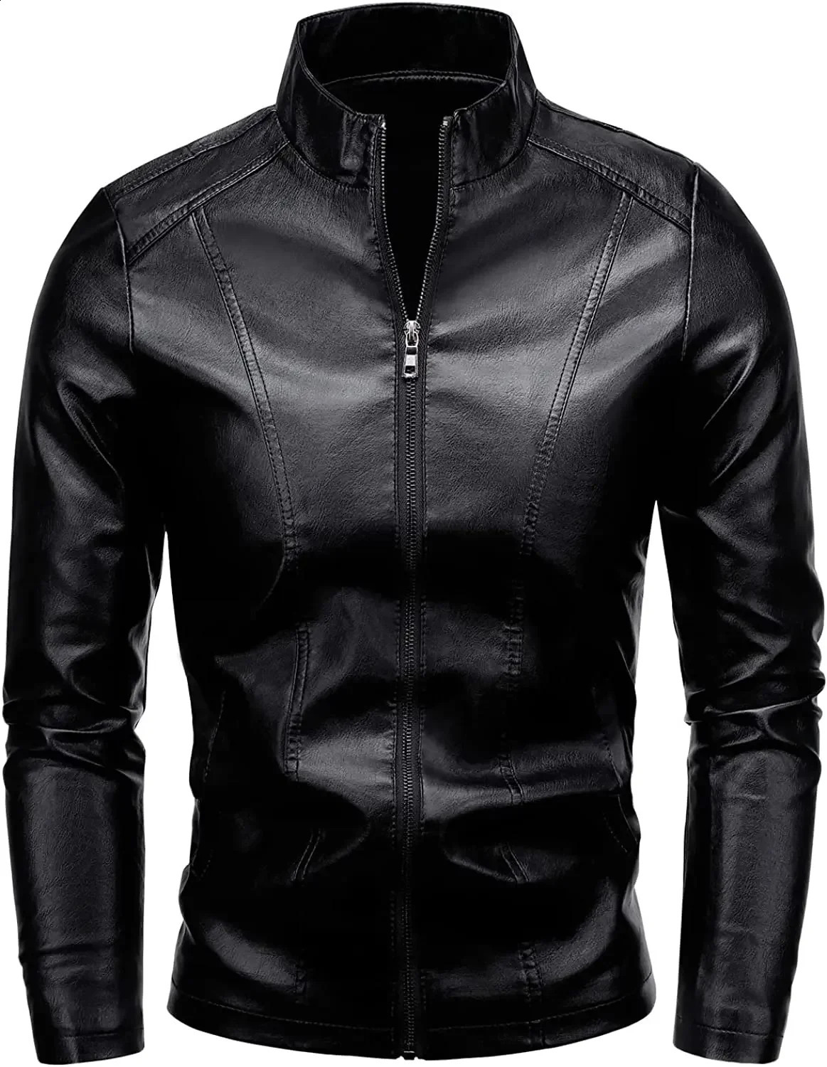 Mens PU Leather Jacket Motorcycle Biker Mens Jackets Outdoor Outwear Coats 5XL Plus Szie 240822