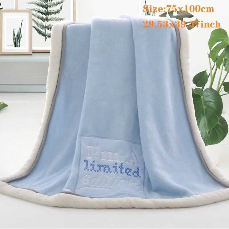 Baby Blankets Newborn Cartoon Embroidery Flannel Baby Blanket Kids Boys Girls Swaddle Wrap Infant Stroller Cover BlanketXJ240822